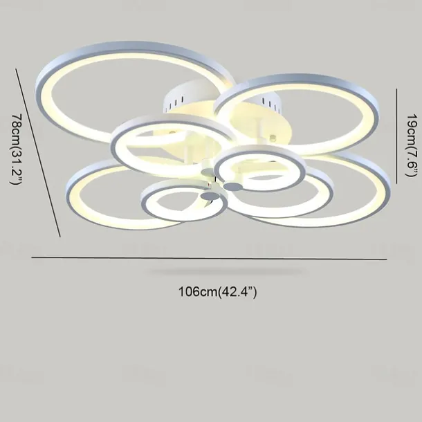 106 cm Ceiling Light LED Geometric Shapes Flush Mount Lights Metal Acrylic Painted Finishes Modern 220V 110V / CE Certified