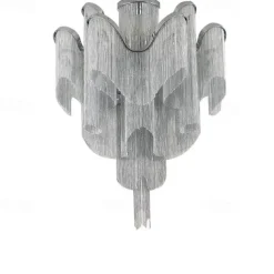 60 cm Ceiling Light Silver Tassels Flush Mount Luxury Modern Stainless Steel Metal 110-120V 220-240V