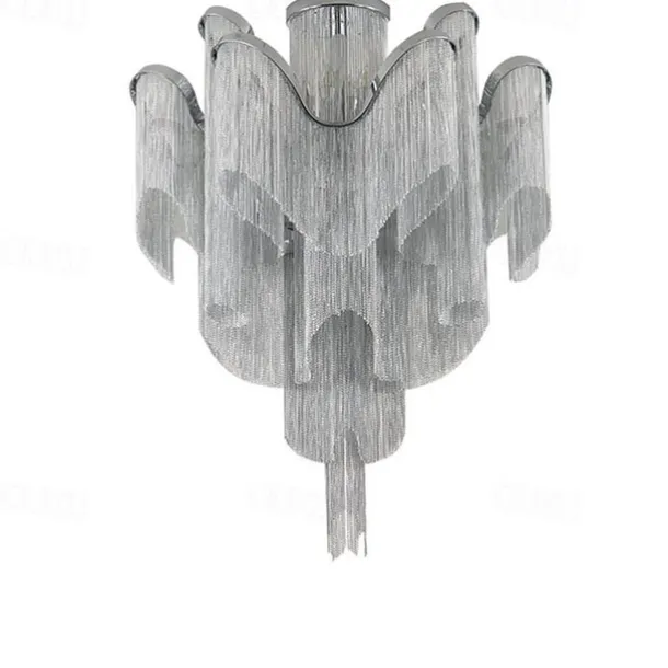 60 cm Ceiling Light Silver Tassels Flush Mount Luxury Modern Stainless Steel Metal 110-120V 220-240V