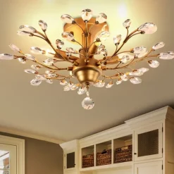 62 cm Chandelier Cluster Design Ceiling Light LED Flush Mount Lights Metal Antique Brass Elegant & Luxurious 110-120V 220-240V CE Certified Flower Design