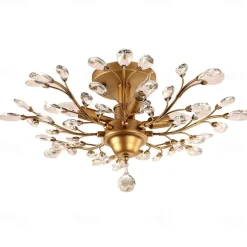 62 cm Chandelier Cluster Design Ceiling Light LED Flush Mount Lights Metal Antique Brass Elegant & Luxurious 110-120V 220-240V CE Certified Flower Design