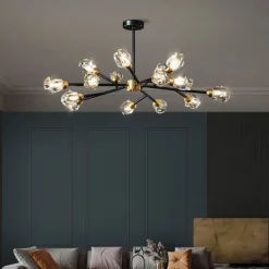 115/123 cm Chandelier LED Crystal Ceiling Light Copper Modern Dining Room Living Room 220-240V