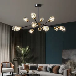115/123 cm Chandelier LED Crystal Ceiling Light Copper Modern Dining Room Living Room 220-240V