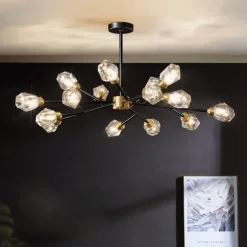 115/123 cm Chandelier LED Crystal Ceiling Light Copper Modern Dining Room Living Room 220-240V