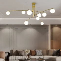 145 cm Cluster Design Chandelier LED Pendant Light Glass Sputnik Electroplated Painted Finishes Contemporary Nordic Style 220-240V