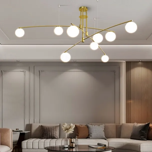 145 cm Cluster Design Chandelier LED Pendant Light Glass Sputnik Electroplated Painted Finishes Contemporary Nordic Style 220-240V