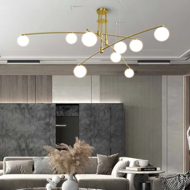 145 cm Cluster Design Chandelier LED Pendant Light Glass Sputnik Electroplated Painted Finishes Contemporary Nordic Style 220-240V