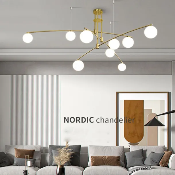 145 cm Cluster Design Chandelier LED Pendant Light Glass Sputnik Electroplated Painted Finishes Contemporary Nordic Style 220-240V
