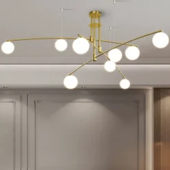 145 cm Cluster Design Chandelier LED Pendant Light Glass Sputnik Electroplated Painted Finishes Contemporary Nordic Style 220-240V