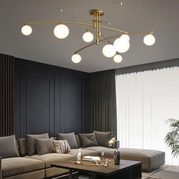 145 cm Cluster Design Chandelier LED Pendant Light Glass Sputnik Electroplated Painted Finishes Contemporary Nordic Style 220-240V