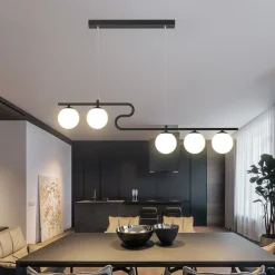 100 cm Cluster Design Line Design Pendant Light LED Metal Electroplated Painted Finishes Black Nordic Style 220-240V