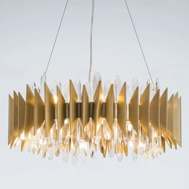 60/80 cm Crystal Chandelier Pendant Light Gold Luxury Modern Island Design Stainless Steel Electroplated 110-120V 220-240V