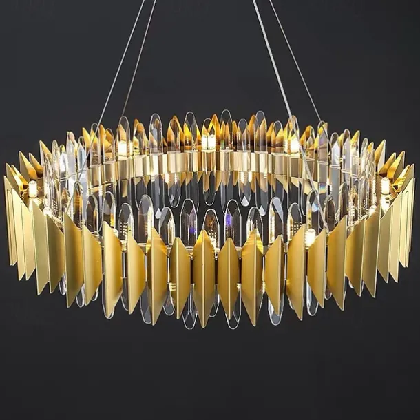 60/80 cm Crystal Chandelier Pendant Light Gold Luxury Modern Island Design Stainless Steel Electroplated 110-120V 220-240V
