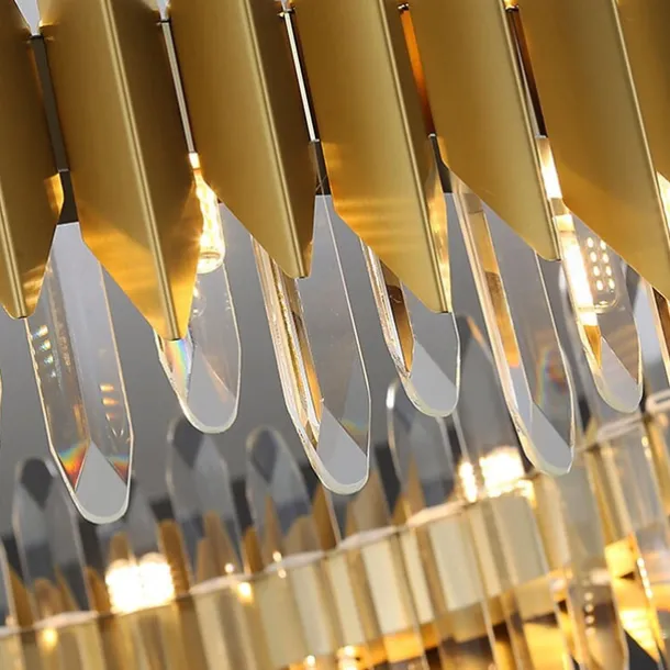 60/80 cm Crystal Chandelier Pendant Light Gold Luxury Modern Island Design Stainless Steel Electroplated 110-120V 220-240V