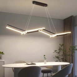 150 cm Dimmable Geometric Shapes Pendant Light Metal Acrylic Artistic Style Modern Style Geometrical Black Contemporary Modern 110-240 V