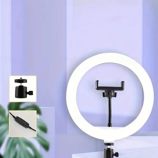 10" 26cm Fill Light with Tripod Live Broadcast Ring Light 10 Bightness Level for Selfie Photography and Beauty