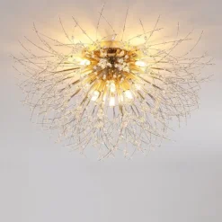 54/55/56/58 cm Firework Design Flush Ceiling Light LED Metal Modern Style Floral Style Geometrical Electroplated Nordic Style 220-240V