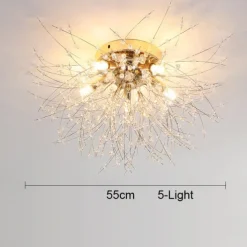 54/55/56/58 cm Firework Design Flush Ceiling Light LED Metal Modern Style Floral Style Geometrical Electroplated Nordic Style 220-240V