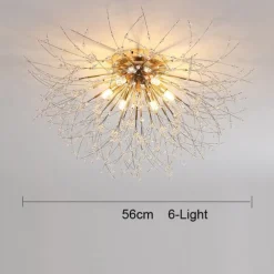 54/55/56/58 cm Firework Design Flush Ceiling Light LED Metal Modern Style Floral Style Geometrical Electroplated Nordic Style 220-240V