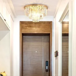 40 cm Flush Mount Ceiling Light Chandelier Luxury Gold Crystal Metal Modern 110-120V 220-240V
