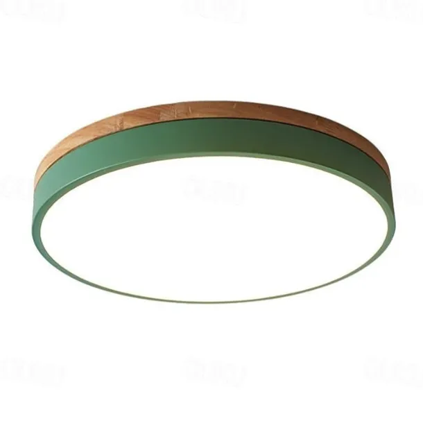 40/50/60 cm LED Ceiling Light Nordic Style Basic Flush Mount Lights Metal Sector Painted Finishes Wood Modern White Black Yellow Green Blue Pink Gray 110-120V 220-240V