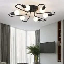 72 cm LED Ceiling Light Nordic Style Flush Mount Light Chandelier Metal Sputnik Linear Mini Painted Finishes Modern 110-120V 220-240V