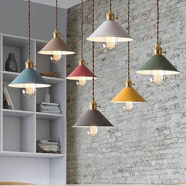 22 cm LED Pendant Light Modern Nordic Single Design White Yellow Green Gray Blue Pink Metal Painted Finishes 110-120V 220-240V