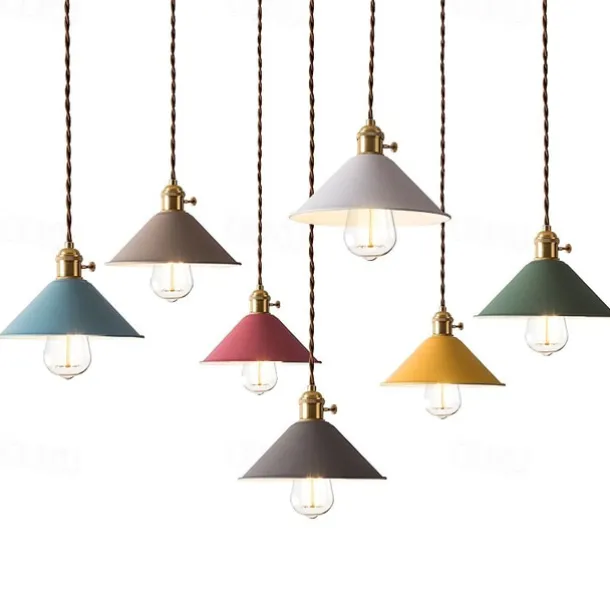 22 cm LED Pendant Light Modern Nordic Single Design White Yellow Green Gray Blue Pink Metal Painted Finishes 110-120V 220-240V