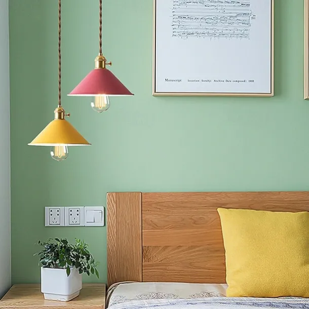 22 cm LED Pendant Light Modern Nordic Single Design White Yellow Green Gray Blue Pink Metal Painted Finishes 110-120V 220-240V