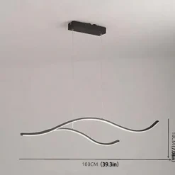 100/120 cm LED Pendant Light Wave Design Line Design Black Gold Metal Artistic Style Modern Style Office, Shops Stylish Painted Finishes Artistic LED 110-120V 220-240V