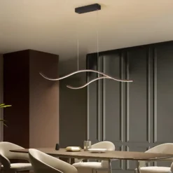 100/120 cm LED Pendant Light Wave Design Line Design Black Gold Metal Artistic Style Modern Style Office, Shops Stylish Painted Finishes Artistic LED 110-120V 220-240V