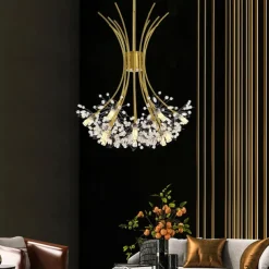 77 cm Modern Firework Chandeliers 19 Lights Crystal Dandelion Chandelier Pendant Lights Fixtures Sputnik Globe Design Artistic Nordic Style Living Room Bedroom Restaurant Flower Design
