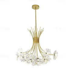 77 cm Modern Firework Chandeliers 19 Lights Crystal Dandelion Chandelier Pendant Lights Fixtures Sputnik Globe Design Artistic Nordic Style Living Room Bedroom Restaurant Flower Design