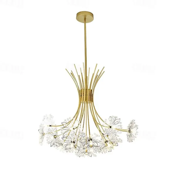 77 cm Modern Firework Chandeliers 19 Lights Crystal Dandelion Chandelier Pendant Lights Fixtures Sputnik Globe Design Artistic Nordic Style Living Room Bedroom Restaurant Flower Design
