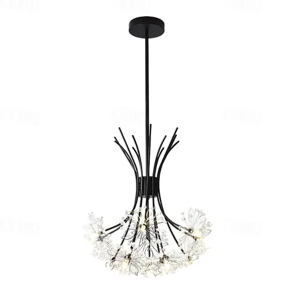 77 cm Modern Firework Chandeliers 19 Lights Crystal Dandelion Chandelier Pendant Lights Fixtures Sputnik Globe Design Artistic Nordic Style Living Room Bedroom Restaurant Flower Design