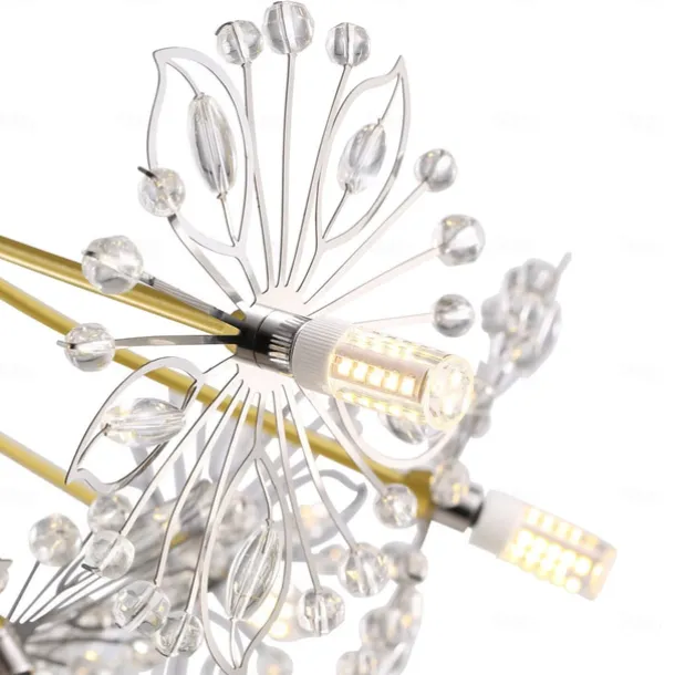 77 cm Modern Firework Chandeliers 19 Lights Crystal Dandelion Chandelier Pendant Lights Fixtures Sputnik Globe Design Artistic Nordic Style Living Room Bedroom Restaurant Flower Design