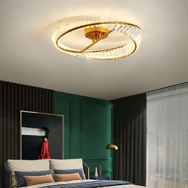 60 cm Nordic Style Ceiling Light LED Crystal Copper Modern Living Room 220-240V