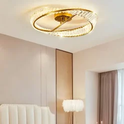 60 cm Nordic Style Ceiling Light LED Crystal Copper Modern Living Room 220-240V