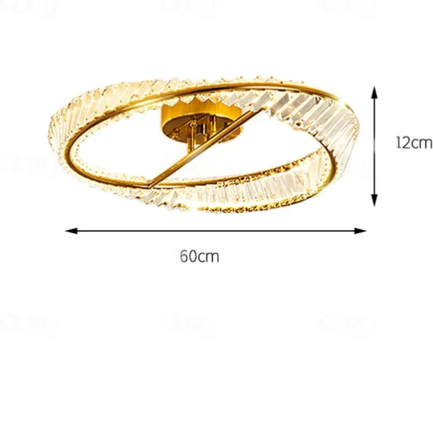 60 cm Nordic Style Ceiling Light LED Crystal Copper Modern Living Room 220-240V