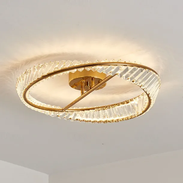 60 cm Nordic Style Ceiling Light LED Crystal Copper Modern Living Room 220-240V