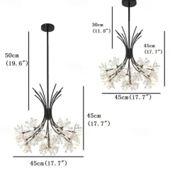 45 cm Pendant Lantern Design Chandelier Metal Sputnik Novelty Painted Finishes Modern Nordic Style Generic