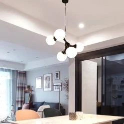 48 cm Pendant Light Cluster Design Chandelier Black White Silver Metal Electroplated Painted Finishes Modern 110-120V 220-240V