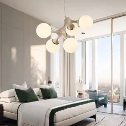 48 cm Pendant Light Cluster Design Chandelier Black White Silver Metal Electroplated Painted Finishes Modern 110-120V 220-240V