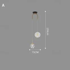 150 cm Pendant Light LED Metal Glass Bedside Lamp Chandelier Modern Light Luxury