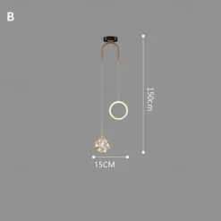 150 cm Pendant Light LED Metal Glass Bedside Lamp Chandelier Modern Light Luxury