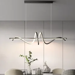 100 cm Pendant Light LED Metal Artistic Style Modern Restaurant Lamp Nordic Style Creative Design Spiral Chandelier