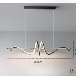 100 cm Pendant Light LED Metal Artistic Style Modern Restaurant Lamp Nordic Style Creative Design Spiral Chandelier