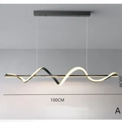 100 cm Pendant Light LED Metal Artistic Style Modern Restaurant Lamp Nordic Style Creative Design Spiral Chandelier
