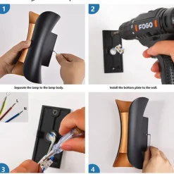 30/40 cm Plus Large Outdoor LED Wall Light 20W / 30W Various Color Temperature Lighting Modern Black Gold Courtyard Wall Lamp Suitable for Terrace Garage Balcony AC85-265V