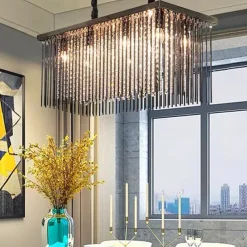 80 cm Premium Crystal Chandelier Pendant Light Stainless Steel Modern Island Light 110-120V 220-240V